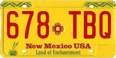 NM license plate 678TBQ