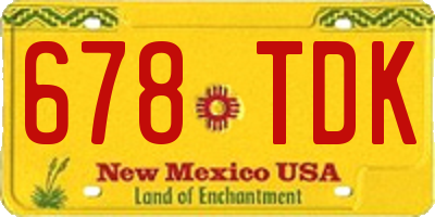 NM license plate 678TDK