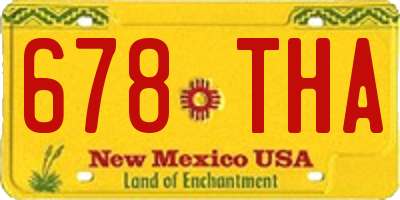 NM license plate 678THA