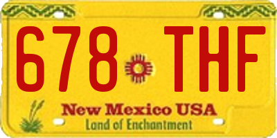 NM license plate 678THF