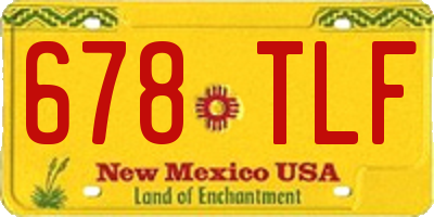NM license plate 678TLF