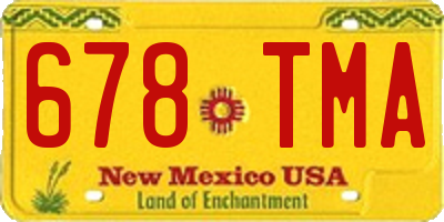 NM license plate 678TMA