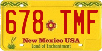 NM license plate 678TMF