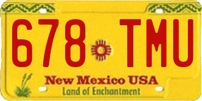 NM license plate 678TMU