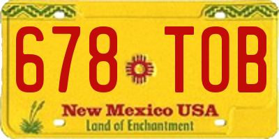 NM license plate 678TOB
