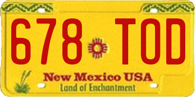 NM license plate 678TOD