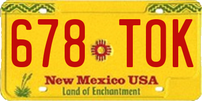 NM license plate 678TOK