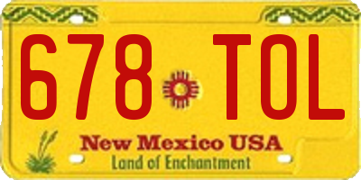 NM license plate 678TOL