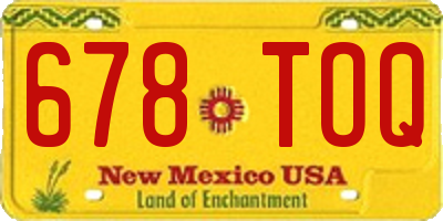 NM license plate 678TOQ