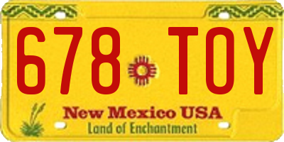 NM license plate 678TOY