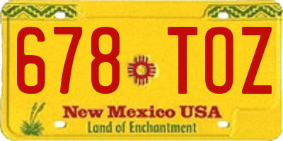 NM license plate 678TOZ