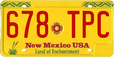 NM license plate 678TPC