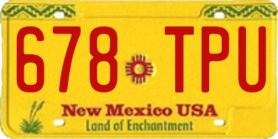 NM license plate 678TPU
