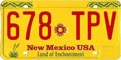 NM license plate 678TPV