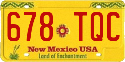 NM license plate 678TQC