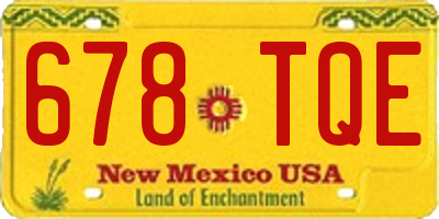 NM license plate 678TQE