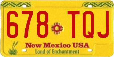 NM license plate 678TQJ