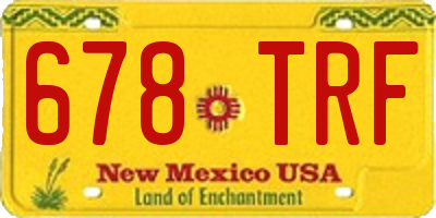NM license plate 678TRF