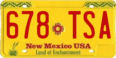 NM license plate 678TSA