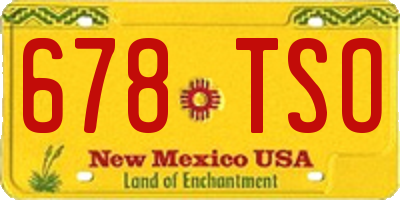 NM license plate 678TSO