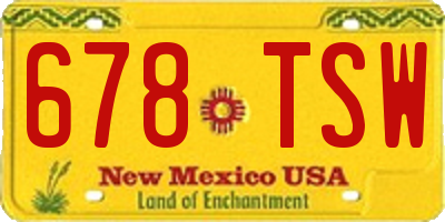 NM license plate 678TSW