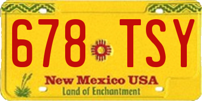 NM license plate 678TSY