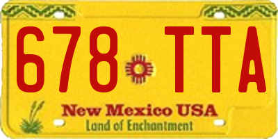 NM license plate 678TTA