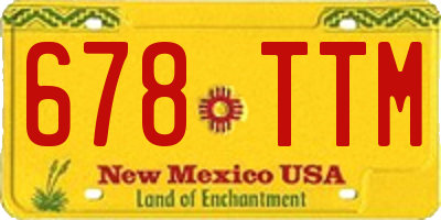 NM license plate 678TTM