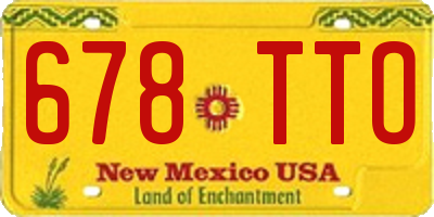 NM license plate 678TTO