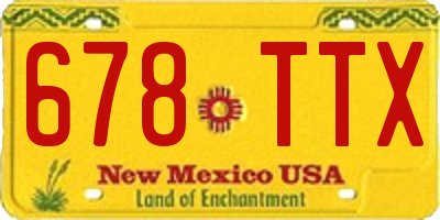 NM license plate 678TTX