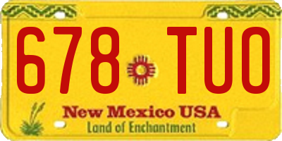 NM license plate 678TUO