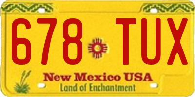 NM license plate 678TUX