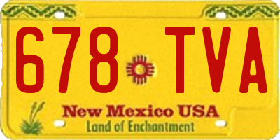 NM license plate 678TVA