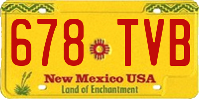 NM license plate 678TVB