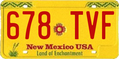 NM license plate 678TVF