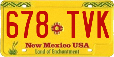 NM license plate 678TVK