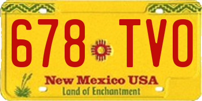 NM license plate 678TVO