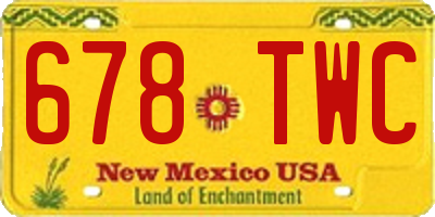 NM license plate 678TWC