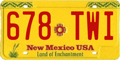 NM license plate 678TWI