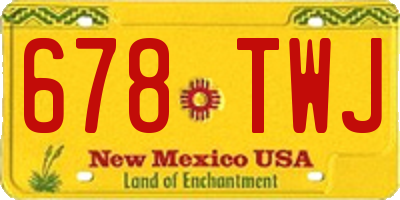 NM license plate 678TWJ