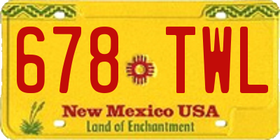 NM license plate 678TWL