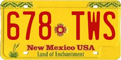 NM license plate 678TWS