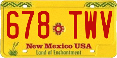 NM license plate 678TWV
