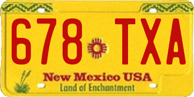 NM license plate 678TXA