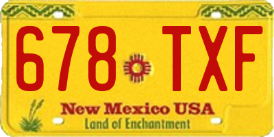 NM license plate 678TXF