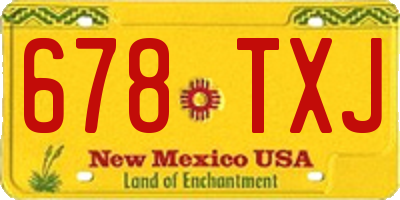 NM license plate 678TXJ