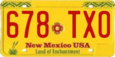 NM license plate 678TXO