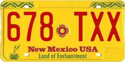 NM license plate 678TXX