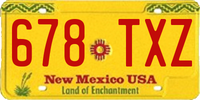NM license plate 678TXZ