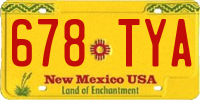 NM license plate 678TYA